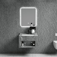 Comptoir de salle de bain personnalisé OEM ODM en pierre frittée avec lavabo intégré pour mobilier de salle de bain résidentiel et hôtelier