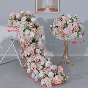 Vente en gros <span class=keywords><strong>de</strong></span> fleurs artificielles pour décoration <span class=keywords><strong>de</strong></span> mariage, <span class=keywords><strong>chemin</strong></span> <span class=keywords><strong>de</strong></span> <span class=keywords><strong>table</strong></span> à fleurs roses, allée, rangée <span class=keywords><strong>de</strong></span> fleurs pour décoration <span class=keywords><strong>de</strong></span> mariage - Product Image 5