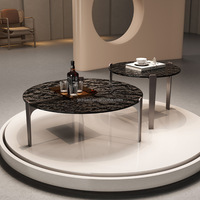 Ensembles de meubles de table basse en verre de couleur spéciale de la meilleure qualité avec pieds en acier pour canapé côté salon ensembles de table