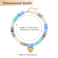 Collier personnalisé 2026, nouveau, coloré, en résine acrylique épaisse, avec perles et pendentif cœur gonflé doré, collier statement pour femme