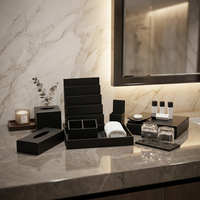 Plateau en acrylique noir foncé personnalisé avec logo EASTON pour articles de toilette d'hôtel – Nouveauté