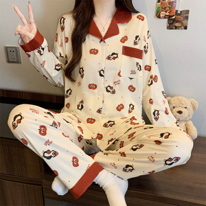Conjunto <span class=keywords><strong>de</strong></span> Ropa <span class=keywords><strong>de</strong></span> Casa para <span class=keywords><strong>Mujer</strong></span> al por Mayor, <span class=keywords><strong>de</strong></span> Manga Larga y Pantalones Largos, con Estampado <span class=keywords><strong>de</strong></span> <span class=keywords><strong>Pingüino</strong></span> <span class=keywords><strong>de</strong></span> Dibujos Animados, para Otoño - Product Image 4