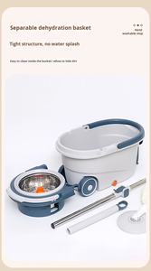 Système de nettoyage domestique, <span class=keywords><strong>serpillière</strong></span> rotative à tête ronde à 360 degrés, <span class=keywords><strong>serpillière</strong></span> en microfibre en acier avec seau, nettoyage des sols à domicile - Product Image 3