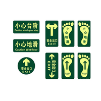 Autocollant de panneau d'étiquettes pour passage Hot-selling Signal d'avertissement photoluminescent auto-adhésif Luminous Safety Exit Plastic WJ