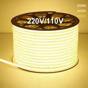 SXZM AC110V 220V 288LED dengan steker tahan air IP65 IP67 50M 100M EU UA CE Rohs COB Strip LED untuk penggunaan jalan taman luar ruangan