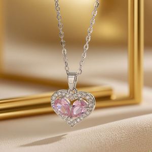 Collar De Acero Inoxidable Elegant Hollow Heart <b>Titanium</b> Steel Necklace for Women Girls Stainless Steel Collarbone <b>Chain</b> Jewelry - Product Image 4