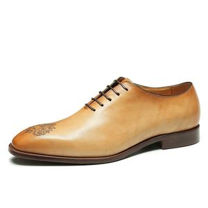Chaussures habillées en cuir tendance, faites à la main, pour mariage, décontractées pour hommes, à lacets, sur mesure - Product Image 2