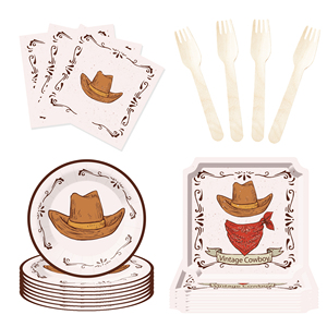 Vajilla de Cumpleaños Vaquero del Oeste DAMAI, Incluye Platos, Servilletas y Vasos, Vajilla de Cumpleaños Vaquero Rodeo para Fiesta del Oeste Salvaje - Product Image 5