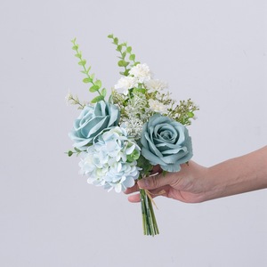 CallaFloral Fleurs Artificielles Bouquet de Roses en Tissu Plastique Tressé Décoration Maison Accessoires Mariage CF01371 - Product Image 2