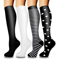 Chaussettes de Compression Mollet Élastique Sports Cyclisme Running Yoga Chaussettes Hommes Longs Bas de Compression en Stock