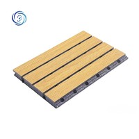 Panneau acoustique en céramique et aluminium insonorisant et résistant à l'humidité, style grain de bois, pour décoration murale et plafond