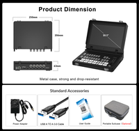 Mezclador de Video SDI con Pantalla de 10.1 Pulgadas 4K60, Conmutador de Producción en Vivo Multisrcina para Transmisión de Video en Vivo