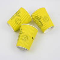 Gobelet en papier jetable personnalisé de qualité alimentaire biodégradable recyclable simple avec revêtement en PLA et double paroi avec couvercle