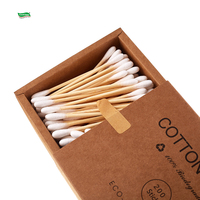 Coton-tiges en bambou 100% naturel, jetables, en boîte carton, écologiques, certifiés ISO, CoralClean, pour la maison, la beauté, les voyages, blanc, usage quotidien