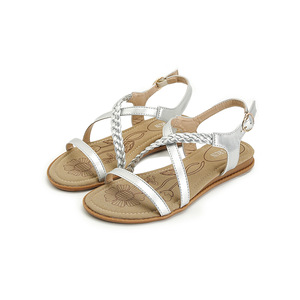 Flat Sandals Women Summer Open Toe Floral Pattern PU Upper Breathable Rubber Outsole Fashion Trend Buckle Closure wholesale - Product Image 2