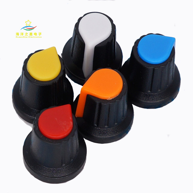 Inner Diameter 6mm Outer 15MM*17MM Heart Button Multi-color Potentiometer Knob AG2 WH148 Switch Cap