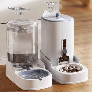 Haustiere Zubehör Große Kapazität Praktische 2-in-1 automatische Haustier katze Feeder Hund Wassersp ender Hot Selling tragbare Kunststoffsc halen - Product Image 3