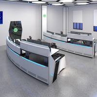 Optimisez l'efficacité des agents de surveillance avec des bureaux consoles modernes ergonomiques réglables en hauteur en métal/bois (éco-responsables et durables)