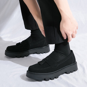 Fashion <strong>Mens</strong> <strong>Tassel</strong> <strong>Loafers</strong> Brown Faux <strong>Suede</strong> Slip on Platform Shoes Comfortable Thick Sole Casual Footwear - Product Image 2