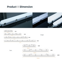 Wiscoon 0.6m 0.9m 1.2m Lattes Lumière 28w/56w/80w/100w Tri Proof Luminaire Lampe LED Boutique Lumière Led Batten Lumière