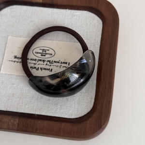 Élastique à cheveux en acétate coréen, motif léopard incurvé, bandeau élastique, accessoire pour cheveux - Product Image 3