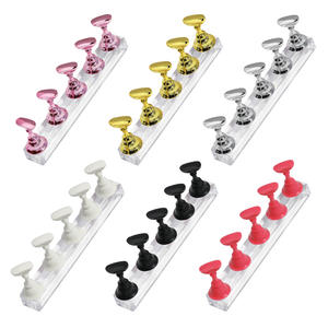 Lot de 5 supports en acrylique pour faux ongles, présentoirs pour faux ongles à presser, supports d'entraînement avec pâte réutilisable, outil DIY pour débutants - Product Image 2