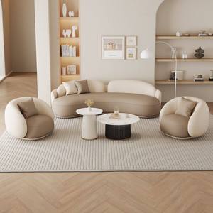 Modernes Gebogenes Stoffsofa Gepolsterte Lounge-Couch Zweifarbige Wohnzimmer-Sitzgruppe - Product Image 4