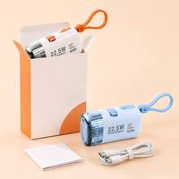 Batterie externe LED 10000 mAh avec charge rapide PD 22,5 W, chargeur portable mince, entrée Type-C Micro USB