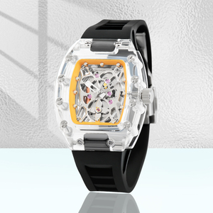 Reloj de Cuarzo K9 Transparente Personalizado, Correa de Fluororubber, Esfera Hueca Resistente al Agua 3ATM OEM - Product Image 6