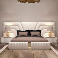 HJ HOME Lits rembourrés d'hôtel royal italien Tête de lit haute double king size meubles de villa et chambre à coucher de luxe pour hôtel