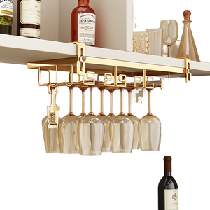 Porta portabicchieri vino sotto armadio grande appendiabiti portabicchieri <span class=keywords><strong>da</strong></span> vino per armadio <span class=keywords><strong>da</strong></span> cucina bancone Bar nero - Product Image 1