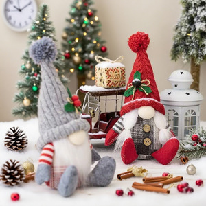 Décoration de Noël, poupée en tricot, Père Noël, jouet en peluche, gnomes pour la décoration de Noël, de la maison et des fenêtres - Product Image 2