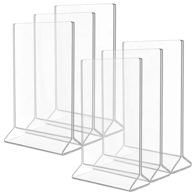 Custom A4/A5/A6 Acrylic Table Stand Clear Acrylic Table Sign Menu Card Holder Desktop Acrylic Promotional Page Display Stand