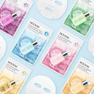 Özel etiket kore güzellik Retinol cilt bakımı serumu yüz maskeleri levha salyangoz C vitamini özü Mascarillasl yüz maskesi