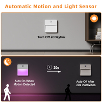 Veilleuse intelligente RVB LED rechargeable par USB avec détecteur de mouvement, modèle 2026 amélioré, pour chambre, couloir, cuisine, escalier