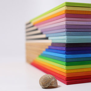 Wooden <strong>Rainbow</strong> Stepped Building Planks, Montessori Stacking Blocks for Kids, Open-Ended Creative Educational Toys - Product Image 3