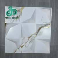 AISEN DECOR Panneaux muraux en pvc 3d marbre rhombique 50cm * 50cm Panneaux muraux faciles à nettoyer Décoration de la maison d'hôtel