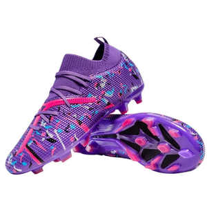 2025 chaussures de football professionnelles en gros pour hommes-crampons FG/TF à coupe basse en tricot sans couture, baskets antidérapantes et respirantes - Product Image 3