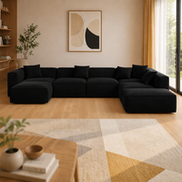 Canapé d'angle modulable Amperui en forme de L, sectionnel surdimensionné, moderne, rembourré en tissu éponge, pieds écologiques