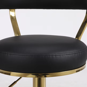 Taburete de Bar Moderno <span class=keywords><strong>con</strong></span> Altura Ajustable, <span class=keywords><strong>Respaldo</strong></span> y Reposapiés, Taburete Giratorio de Cuero Sintético para Cocina, Isla de Cocina o Cafetería - Product Image 5