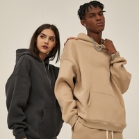 Sudadera con Capucha Oversize Estilo Urbano, 350gsm, Hombros Caídos, Felpa, Unisex, Lisa, para Impresión de Logotipo Personalizado