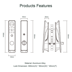 Liliwise Tuya Ttlock Automatic Biometric Lock Rfid Card <b>Wifi</b> App Ble Fingerprint <b>Smart</b> Door Lock With <b>Camera</b> - Product Image 4