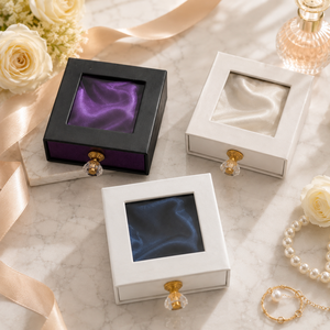 Custom Logo Clear Window Paper <b>Box</b> Jewelry <b>Box</b> Wholesale Jewelry Display <b>Gift</b> Packaging <b>Box</b> Ring <b>Earring</b> Storage Weeding Favor - Product Image 2