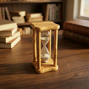 Reloj de Arena de Madera Rústico, Reloj Decorativo Hecho a Mano, Acabado Natural, Estilo Vintage, Pieza Decorativa para el Hogar - Product Image 1