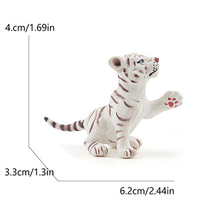 Modèle de simulation de tigre blanc transfrontalier, jouet éducatif en PVC, représentant un tigre de Sibérie du Nord-Est, pour l'apprentissage cognitif des jeunes. - Product Image 5