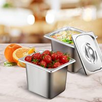 YITIAN Gastronorm-Behälter aus Edelstahl in Verschiedenen Größen für Hotels und Restaurants, GN-Behälter mit Deckel für Speisenwärmer
