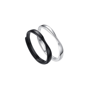 Mbius Strip Couple <b>Rings</b> Simple Twisted Copper Plated Silver <b>Open</b> <b>Ring</b> For Couples Everyday Wear Unisex Jewelry - Product Image 1