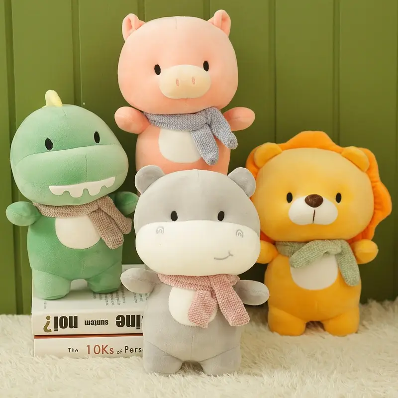 Kids Sleeping Doll Cheap Gifts Cute Stuffed Animal Hippo Pig Lion Dinosaur Plush Toys