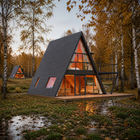 Chalet de ski alpin haut de gamme, projet d'hébergement de luxe préfabriqué modulaire S990 Pro A Frame House