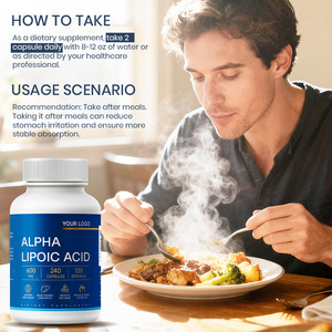 Stabilized <strong>R</strong>-Lipoic Acid Capsules - High Purity <strong>ALA</strong> for Healthy OEM Personalized Blend Bulk Wholesale 90 Capsules - Product Image 4